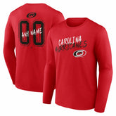 Carolina Hurricanes Hustle Personalized Name & Number Long Sleeve T-Shirt - Red - NHL 203920996