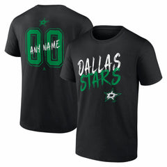 Dallas Stars Hustle Personalized Name & Number T-Shirt - Black - NHL 203921023