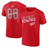 Detroit Red Wings Hustle Personalized Name & Number T-Shirt - Red - NHL 203921028