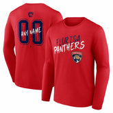 Florida Panthers Hustle Personalized Name & Number Long Sleeve T-Shirt - Red - NHL 203921037