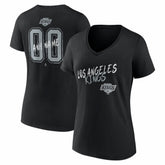 Los Angeles Kings Women's Hustle Personalized Name & Number V-Neck T-Shirt - Black - NHL 203921047