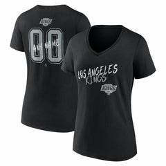 Los Angeles Kings Women's Hustle Personalized Name & Number V-Neck T-Shirt - Black - NHL 203921047