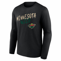 Minnesota Wild Hustle Personalized Name & Number Long Sleeve T-Shirt - Black - NHL 203921050