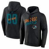 San Jose Sharks Big & Tall Hustle Personalized Name & Number Hoodie - Black - NHL 203921098