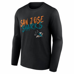 San Jose Sharks Hustle Personalized Name & Number Long Sleeve T-Shirt - Black - NHL 203921100