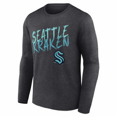 Seattle Kraken Hustle Personalized Name & Number Long Sleeve T-Shirt - Charcoal - NHL 203921105