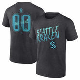 Seattle Kraken Hustle Personalized Name & Number T-Shirt - Charcoal - NHL 203921107