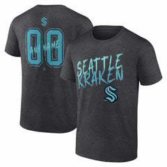 Seattle Kraken Hustle Personalized Name & Number T-Shirt - Charcoal - NHL 203921107