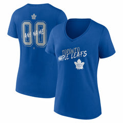 Toronto Maple Leafs Women's Hustle Personalized Name & Number V-Neck T-Shirt - Blue - NHL 203921122