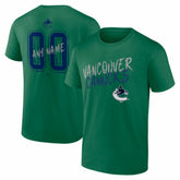 Vancouver Canucks Hustle Personalized Name & Number T-Shirt - Green - NHL 203921129