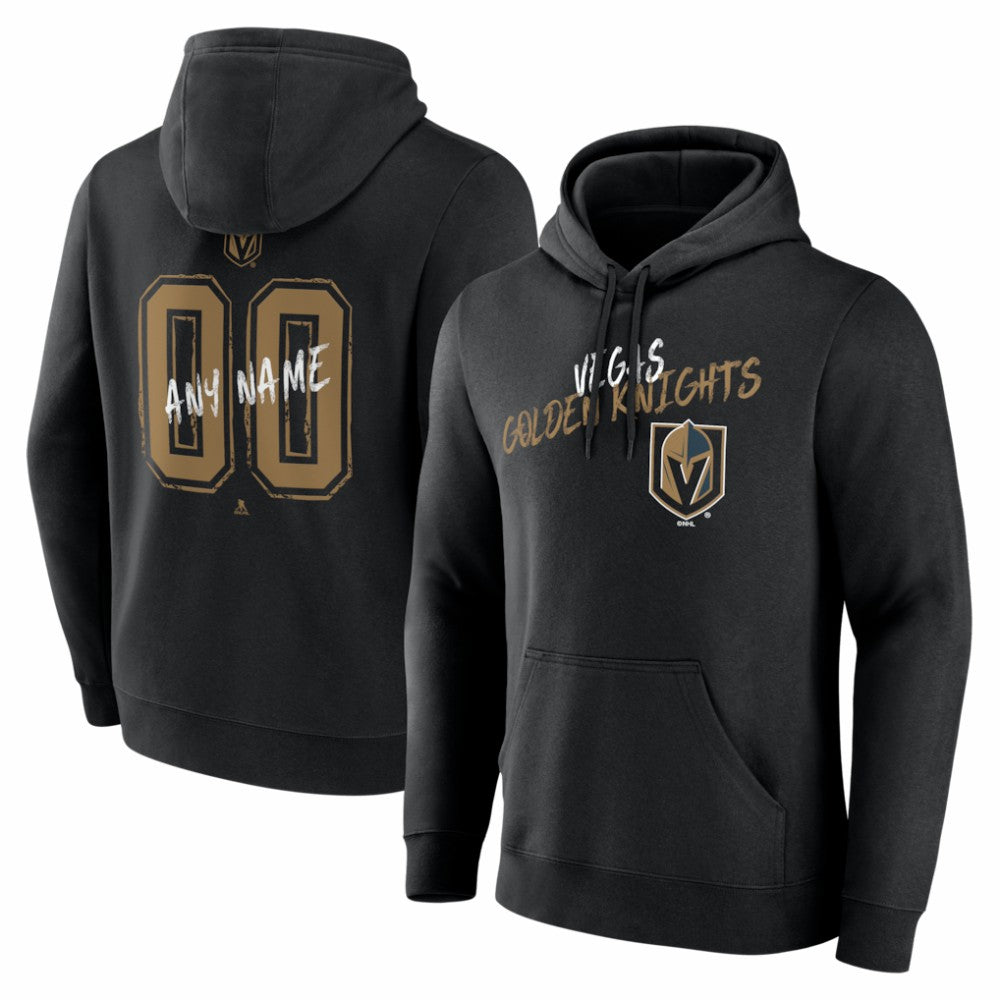 Vegas Golden Knights Big & Tall Hustle Personalized Name & Number Hoodie - Black - NHL 203921130