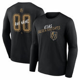 Vegas Golden Knights Hustle Personalized Name & Number Long Sleeve T-Shirt - Black - NHL 203921132
