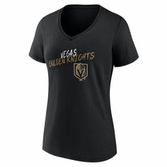 Vegas Golden Knights Women's Hustle Personalized Name & Number V-Neck T-Shirt - Black - NHL 203921135