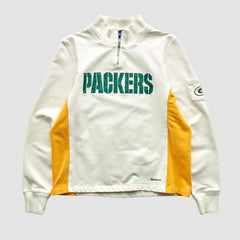Fanatics Green Bay Packers Reebok 2000s 1/4 Zip Sweatshirt White Vintage