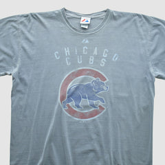 Chicago Cubs Majestic 2000s T-shirt - Gray - Vintage - Fanatics Discount