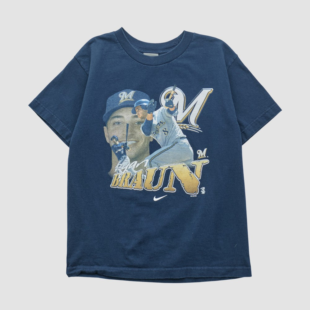 Ryan Braun Nike 2010s T-shirt - Navy - Yth Vintage - Nike on Sale