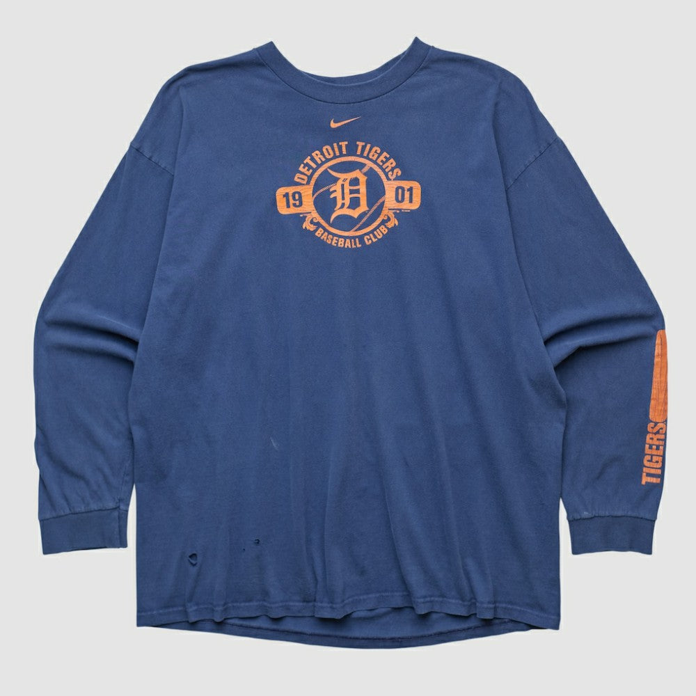 Detroit Tigers Nike 2000s Long Sleeve T-shirt - Navy - Vintage - Nike Discount