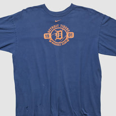 Detroit Tigers Nike 2000s Long Sleeve T-shirt - Navy - Vintage - Nike Discount