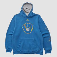 Milwaukee Brewers Adidas 2010s Hooded Pullover Sweatshirt - Blue - XVintage - Fanatics Sale