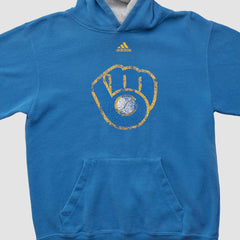 Milwaukee Brewers Adidas 2010s Hooded Pullover Sweatshirt - Blue - XVintage - Fanatics Sale
