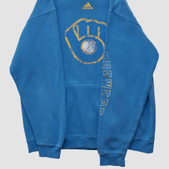 Milwaukee Brewers Adidas 2010s Hooded Pullover Sweatshirt - Blue - XVintage - Fanatics Sale