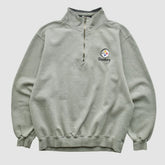 Fanatics Pittsburgh Steelers Lee Sport 90s 1/4 Zip Sweatshirt Heather Gray Vintage