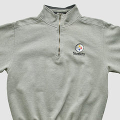 Fanatics Pittsburgh Steelers Lee Sport 90s 1/4 Zip Sweatshirt Heather Gray Vintage