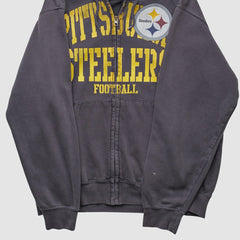 Fanatics Pittsburgh Steelers NFL 2010s Hooded Full Zip Sweatshirt Gray Vintage