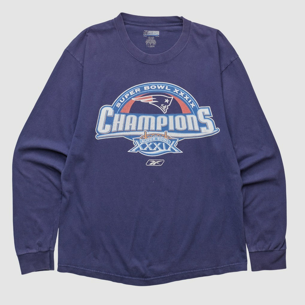 Fanatics New England Patriots Reebok 2005 Long Sleeve T-shirt Navy Vintage