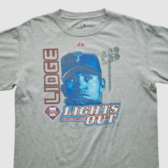 Brad Lidge Majestic 2000s T-shirt - Heather Gray - Vintage - Fanatics Online