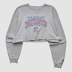 Fanatics New England Patriots Champion 90s Pullover Sweatshirt Heather Gray Vintage