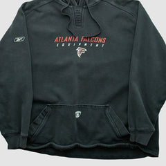 Fanatics Atlanta Falcons Reebok 2000s Hooded Pullover Sweatshirt Black Vintage