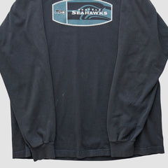 Fanatics Seattle Seahawks Reebok 2000s Long Sleeve T-shirt Black Vintage