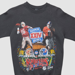 Fanatics Super Bowl XXIV 1990 Pullover Sweatshirt Black Vintage