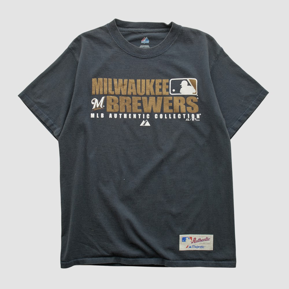 Milwaukee Brewers Majestic 2008 T-shirt - Black - Vintage - Fanatics Discount