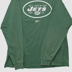 Fanatics New York Jets Reebok 2000s Long Sleeve T-shirt Green Vintage