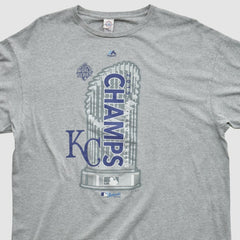 Kansas City Royals Majestic 2015 T-shirt - Heather Gray - Vintage - Fanatics Online