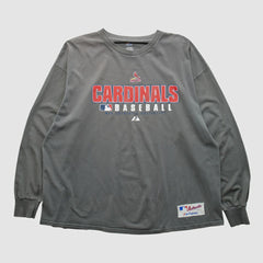 St. Louis Cardinals Majestic 2000s Long Sleeve T-shirt - Gray - 2XVintage - Fanatics on Sale