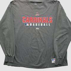 St. Louis Cardinals Majestic 2000s Long Sleeve T-shirt - Gray - 2XVintage - Fanatics on Sale