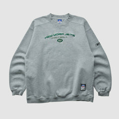 Fanatics New York Jets Reebok 2000s Pullover Sweatshirt Heather Gray Vintage