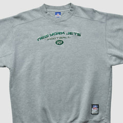Fanatics New York Jets Reebok 2000s Pullover Sweatshirt Heather Gray Vintage