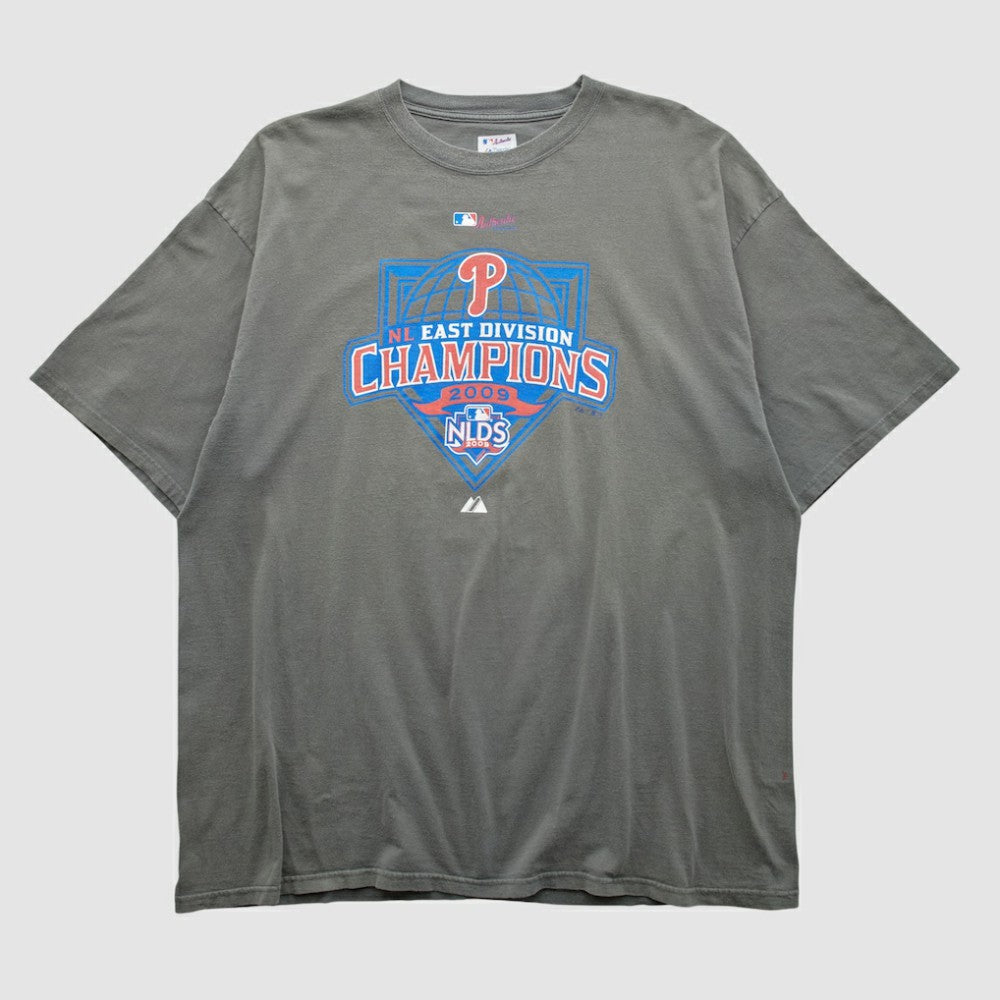 Philadelphia Phillies Majestic 2009 T-shirt - Gray - 2XVintage - Fanatics Online