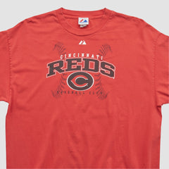 Cincinnati Reds Majestic 2000s T-shirt - Red - XVintage - Fanatics Discount