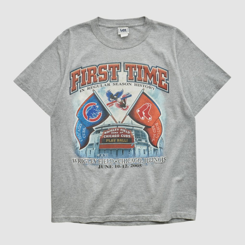 Chicago Cubs Lee Apparel 2005 T-shirt - Heather Gray - Vintage - Fanatics Sale