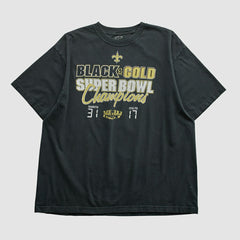 Fanatics New Orleans Saints Reebok 2010 T-shirt Black Vintage