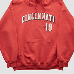 Cincinnati Reds Genuine Merchandise 2000s Hooded Pullover Sweatshirt - Red - Vintage - Fanatics Online