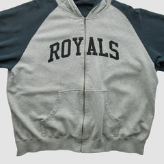 Kansas City Royals 2000s Hooded Full Zip Sweatshirt - Heather Gray - 2XVintage - Fanatics Lifestyle