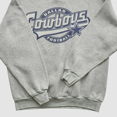 Fanatics Dallas Cowboys Logo 7 90s Pullover Sweatshirt Heather Gray Vintage