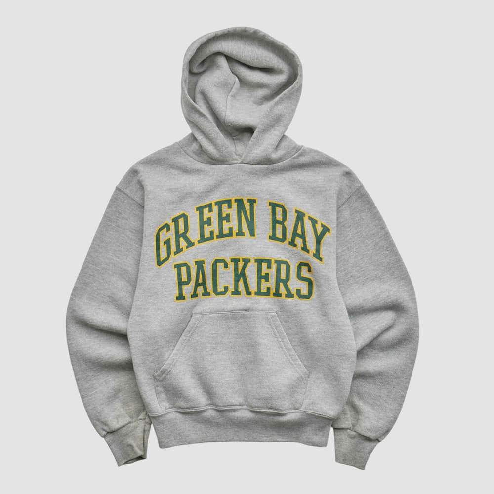 Fanatics Green Bay Packers NFL 2000s Hooded Pullover Sweatshirt Heather Gray Yth M Real Vintage