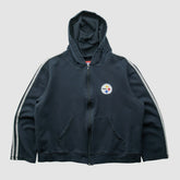 Fanatics Pittsburgh Steelers NFL 2000s Hooded Full Zip Sweatshirt Black Vintage